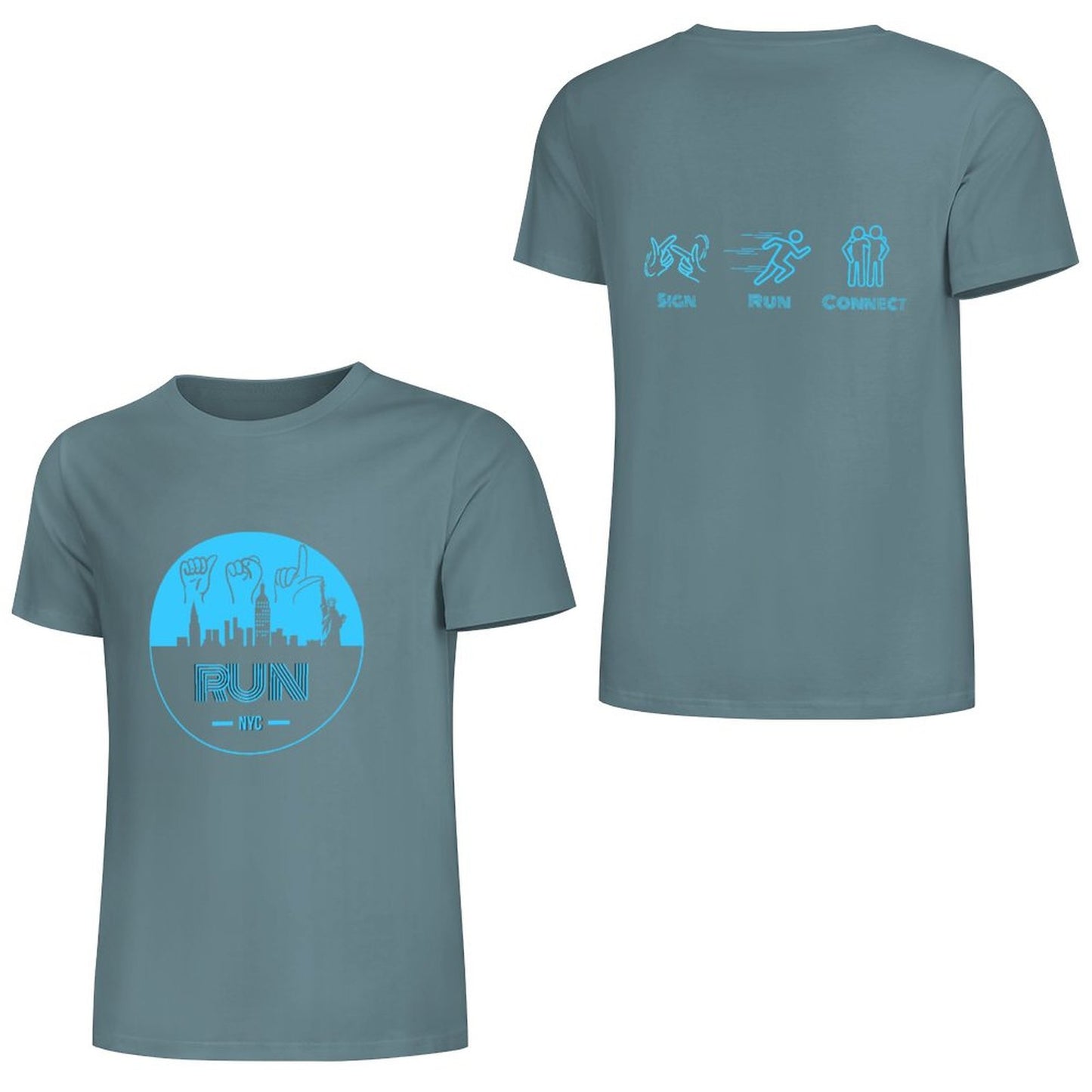 (Baby Blue) ASL RUN NYC Performance Unisex T-Shirt
