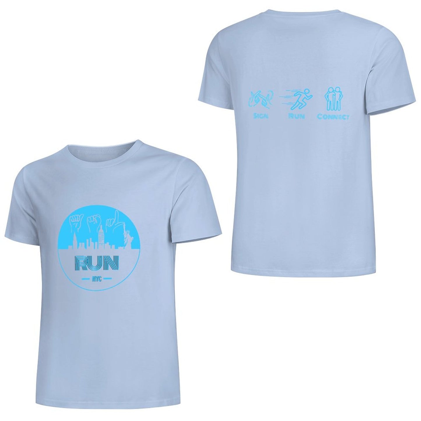 (Baby Blue) ASL RUN NYC Performance Unisex T-Shirt