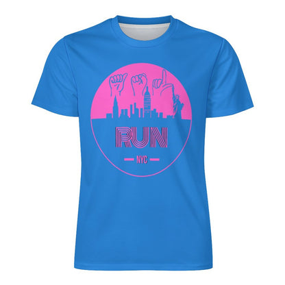 ASL Run NYC Unisex Ice Silk Cooling Performance T-Shirt - Cobalt Blue