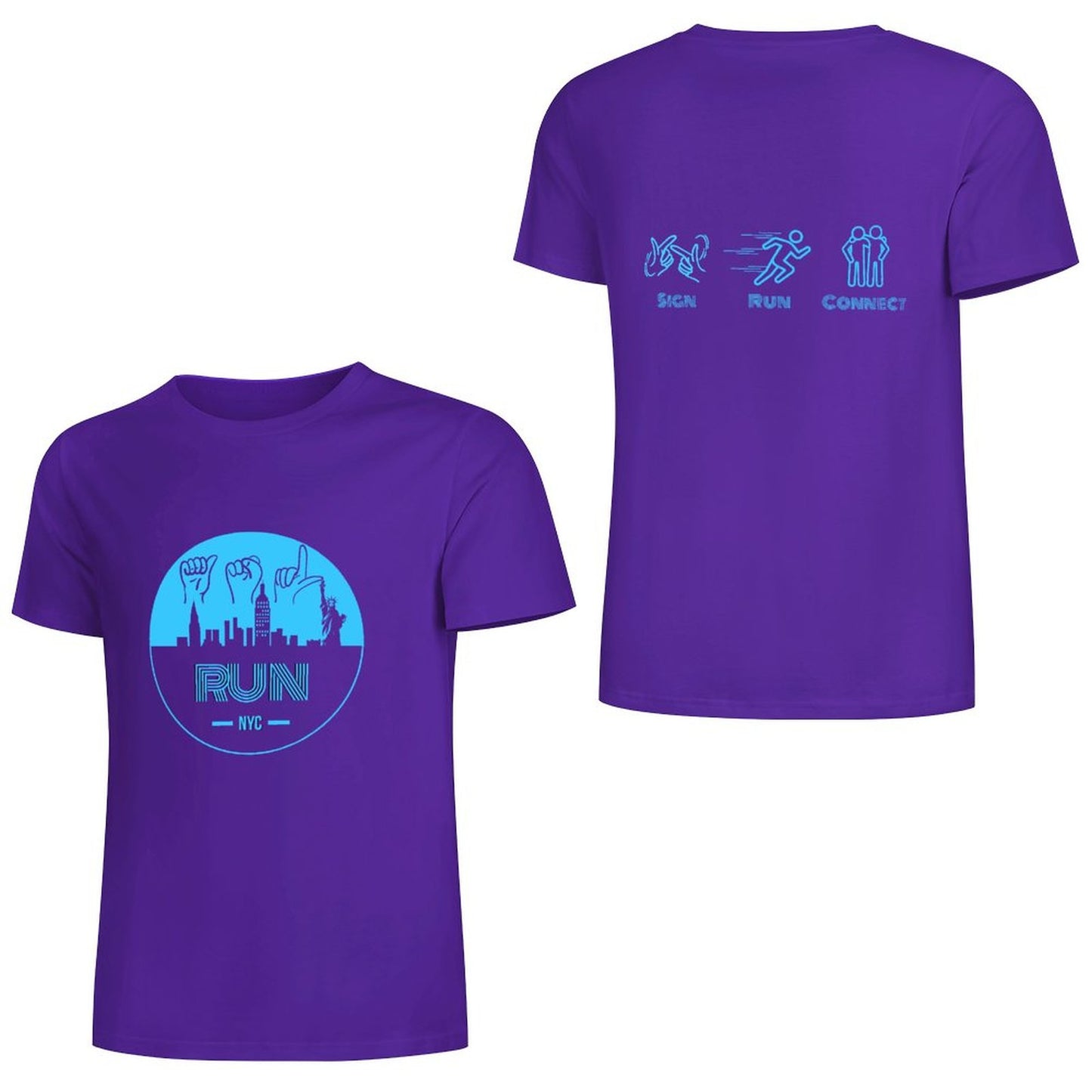 (Baby Blue) ASL RUN NYC Performance Unisex T-Shirt