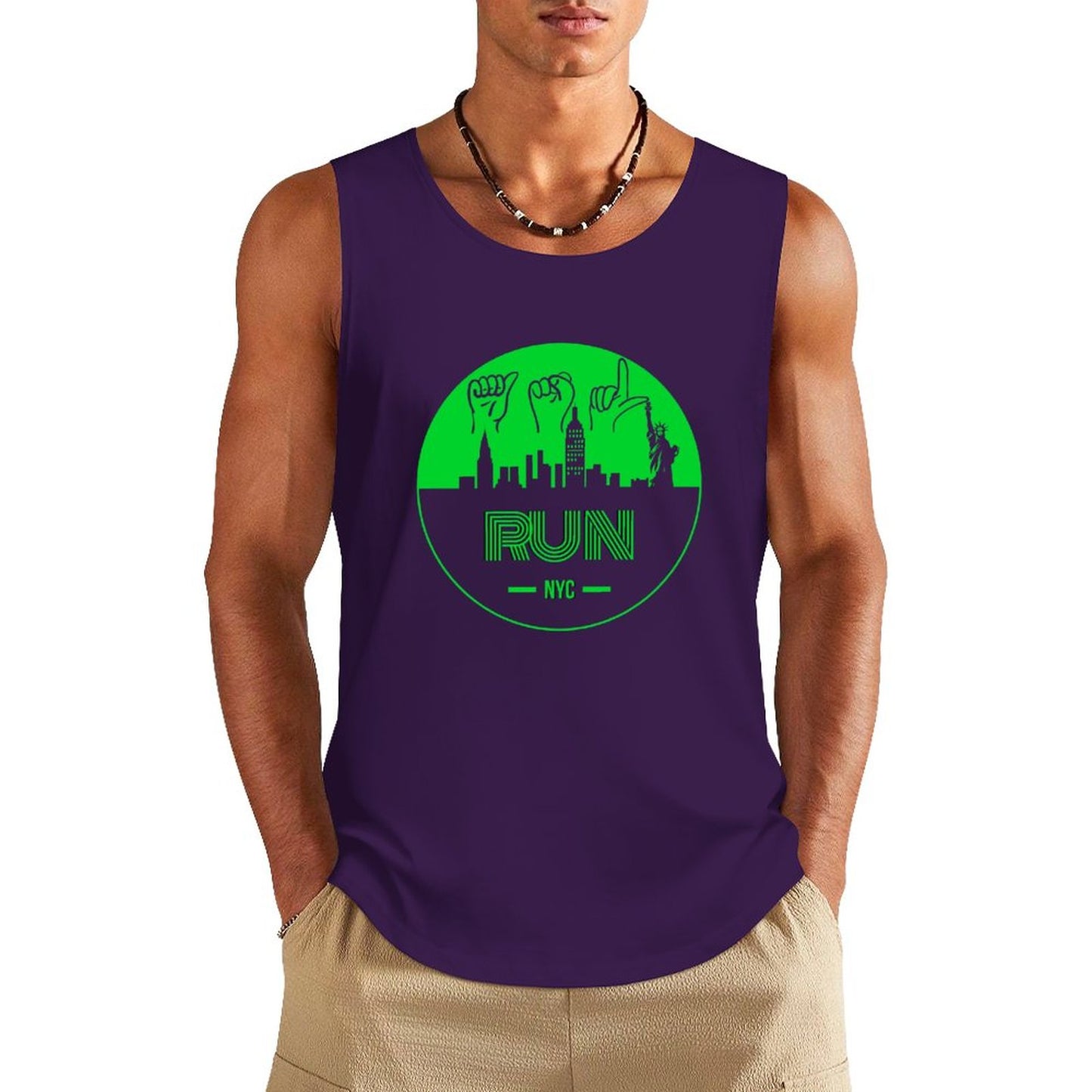 (Lime) ASL RUN NYC Unisex Active Lifestyle Tank