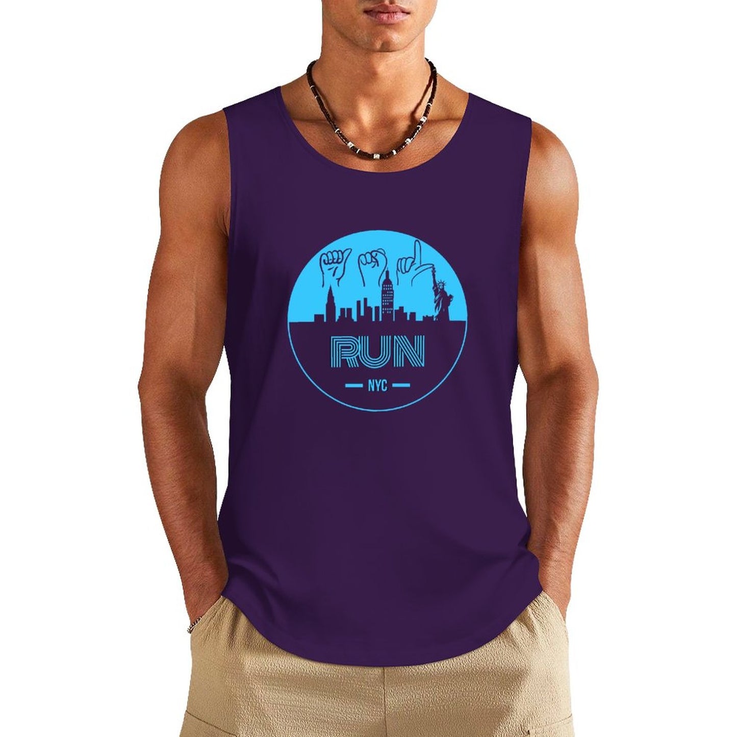 (Baby Blue) ASL RUN NYC Unisex Active Lifestyle Tank