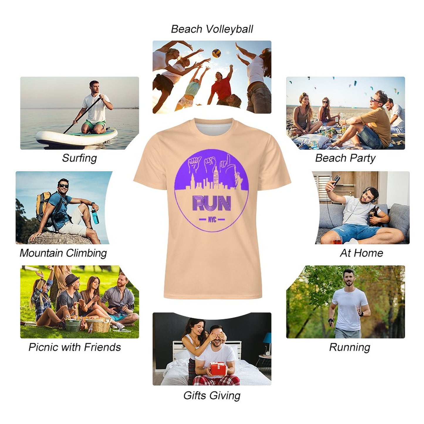 ASL Run NYC Unisex Ice Silk Cooling Performance T-Shirt - Khaki
