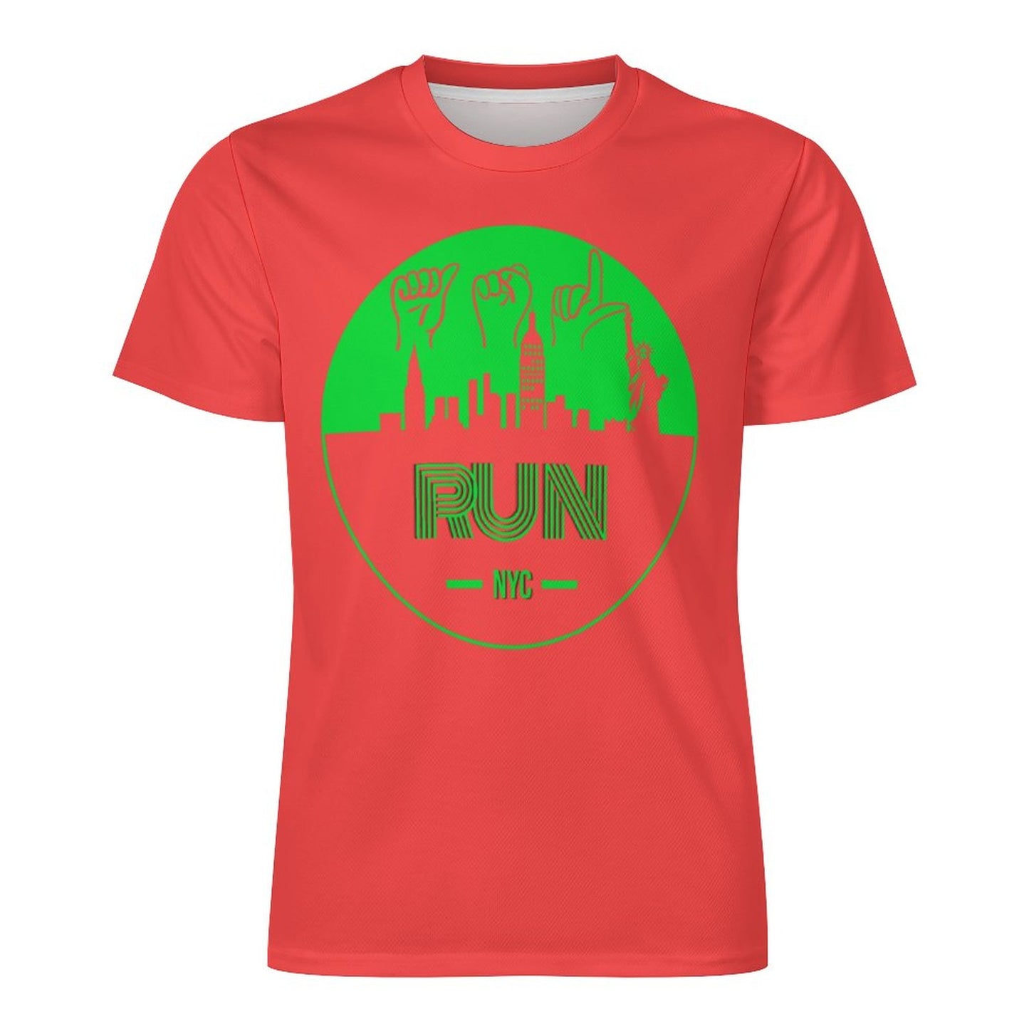 ASL Run NYC Unisex Ice Silk Cooling Performance T-Shirt - Coral Red