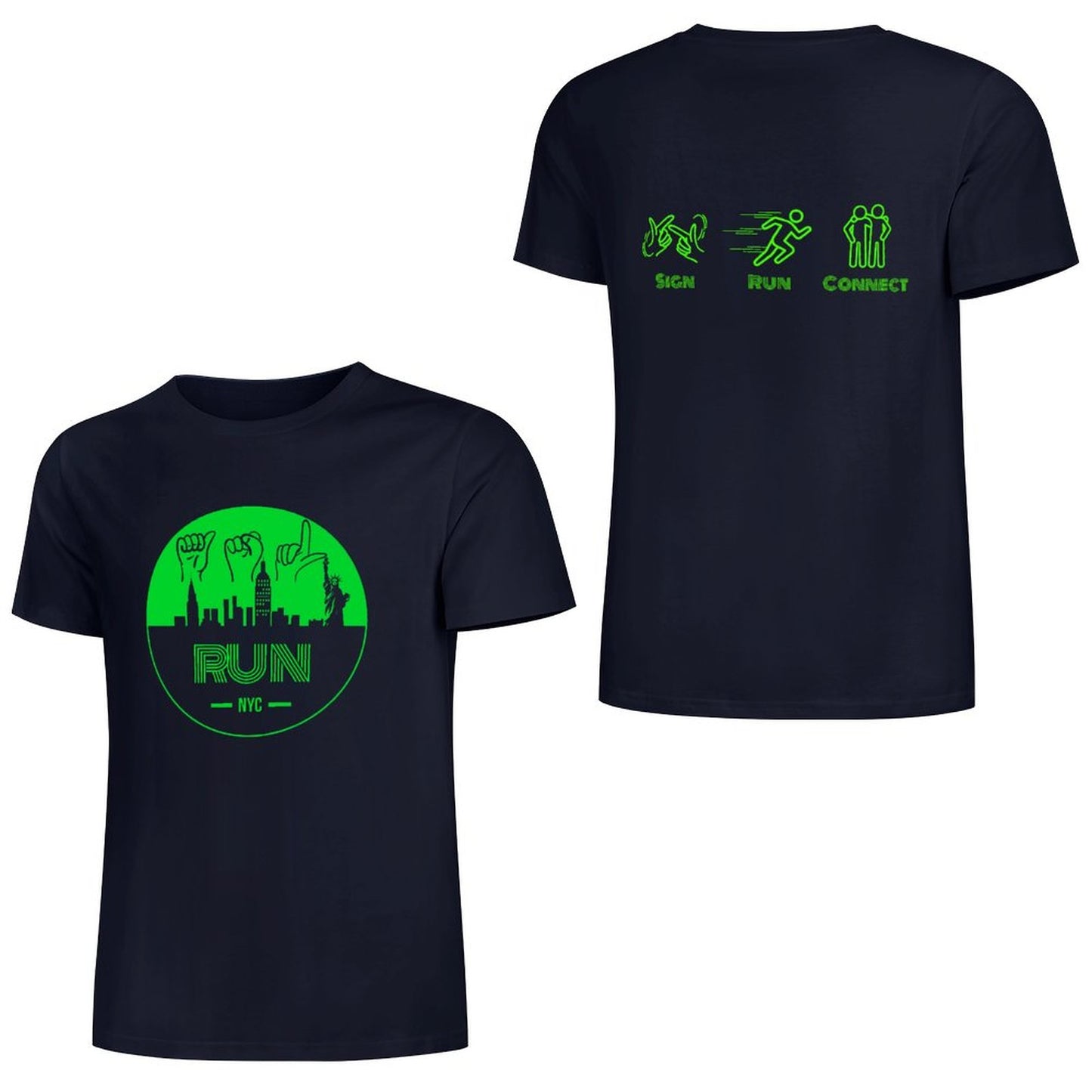 (Lime) ASL RUN NYC Performance Unisex T-Shirt