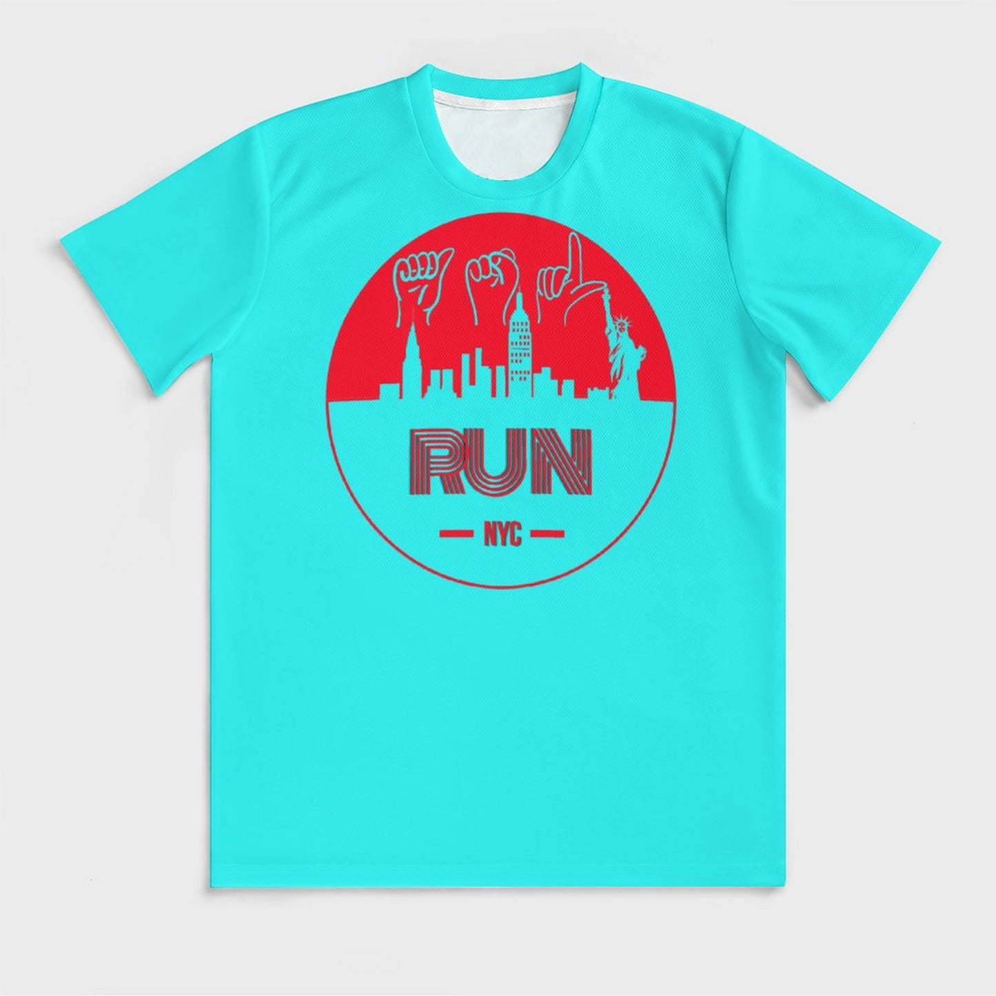 ASL Run NYC Unisex Ice Silk Cooling Performance T-Shirt - Caribbean Blue