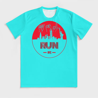 ASL Run NYC Unisex Ice Silk Cooling Performance T-Shirt - Caribbean Blue