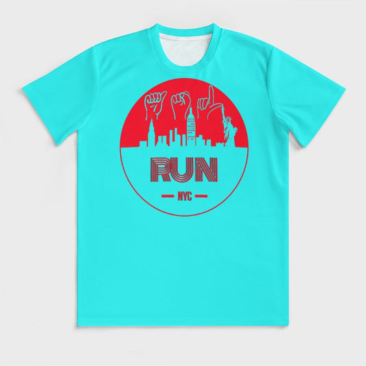 ASL Run NYC Unisex Ice Silk Cooling Performance T-Shirt - Caribbean Blue