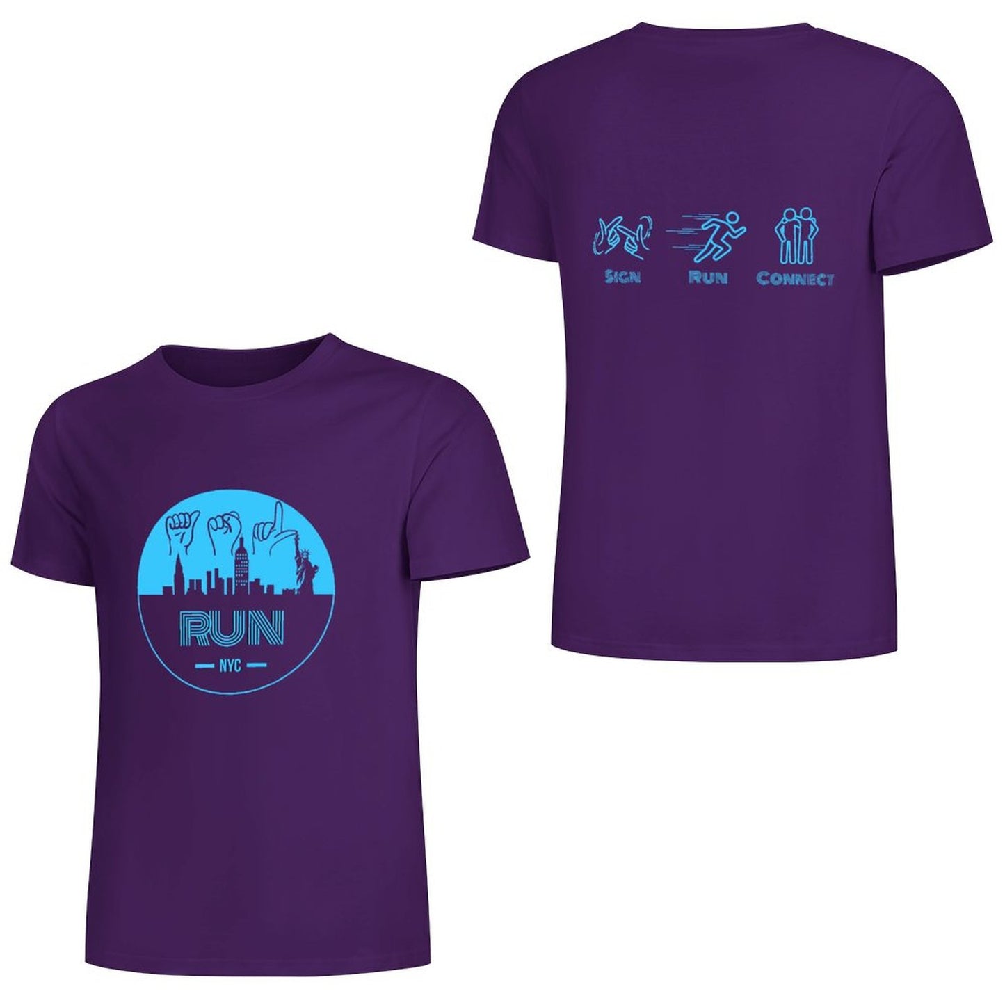 (Baby Blue) ASL RUN NYC Performance Unisex T-Shirt