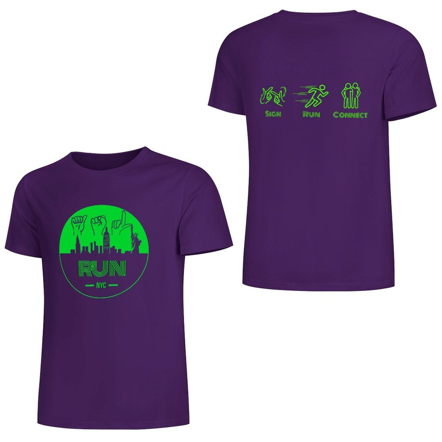 (Lime) ASL RUN NYC Performance Unisex T-Shirt