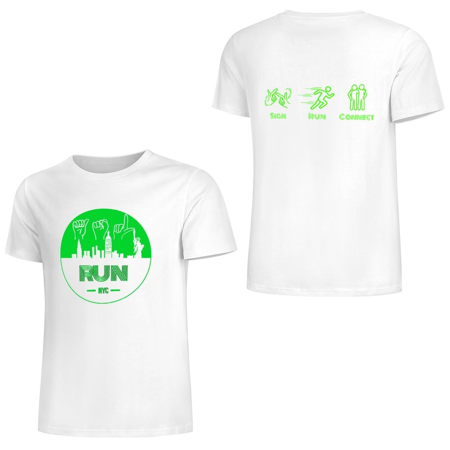 (Lime) ASL RUN NYC Performance Unisex T-Shirt
