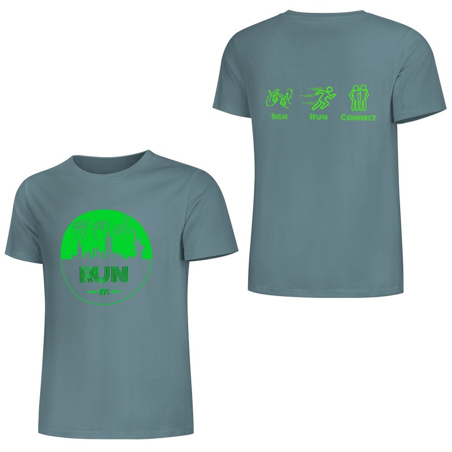 (Lime) ASL RUN NYC Performance Unisex T-Shirt