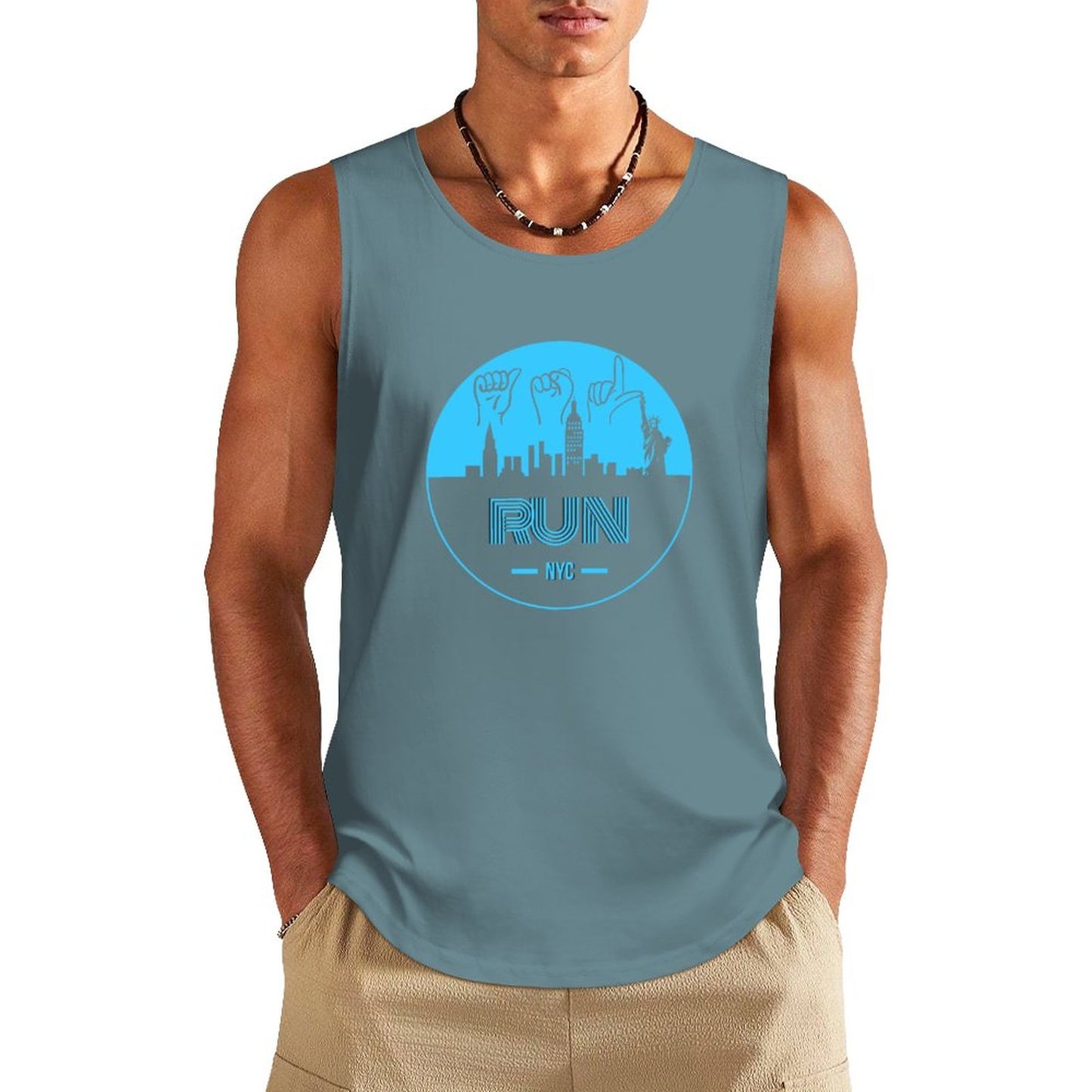 (Baby Blue) ASL RUN NYC Unisex Active Lifestyle Tank