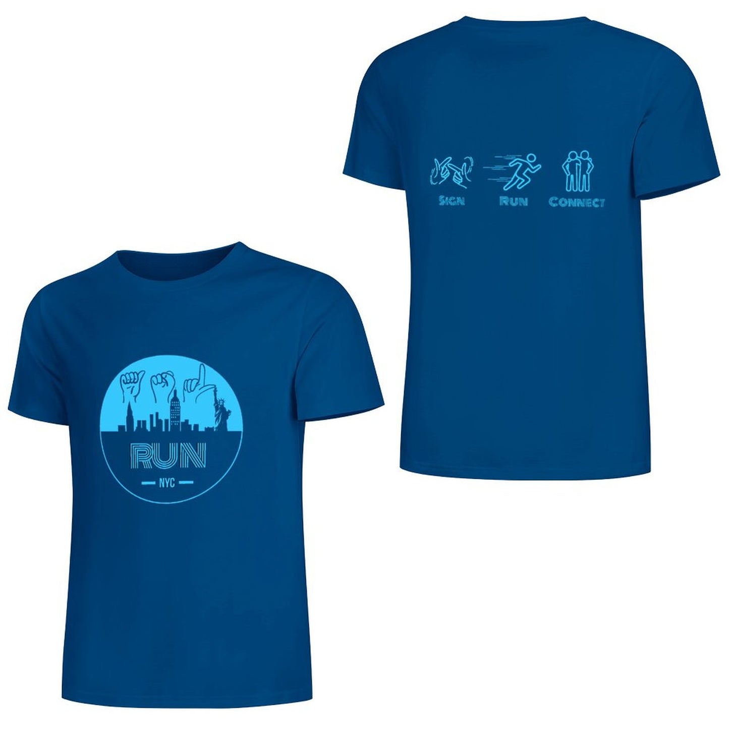 (Baby Blue) ASL RUN NYC Performance Unisex T-Shirt