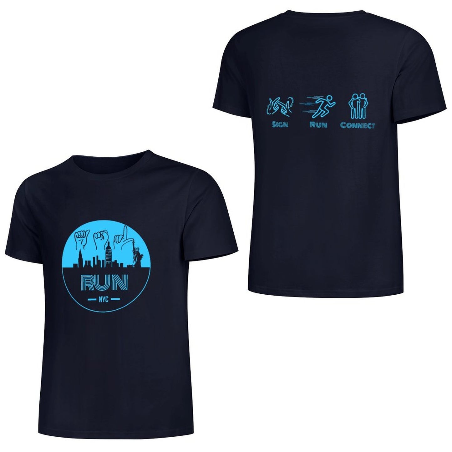 (Baby Blue) ASL RUN NYC Performance Unisex T-Shirt