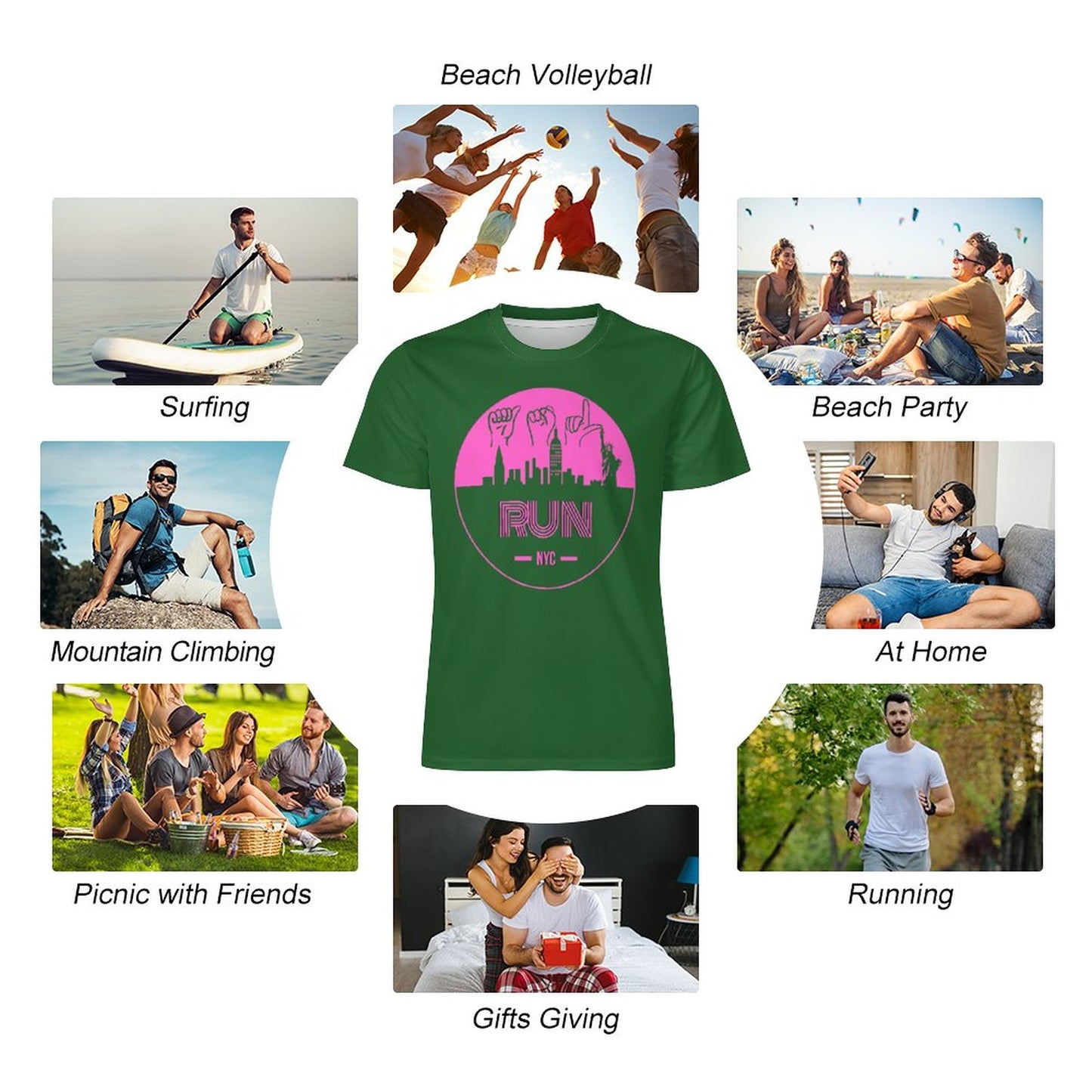 ASL Run NYC Unisex Ice Silk Cooling Performance T-Shirt - Forest Green
