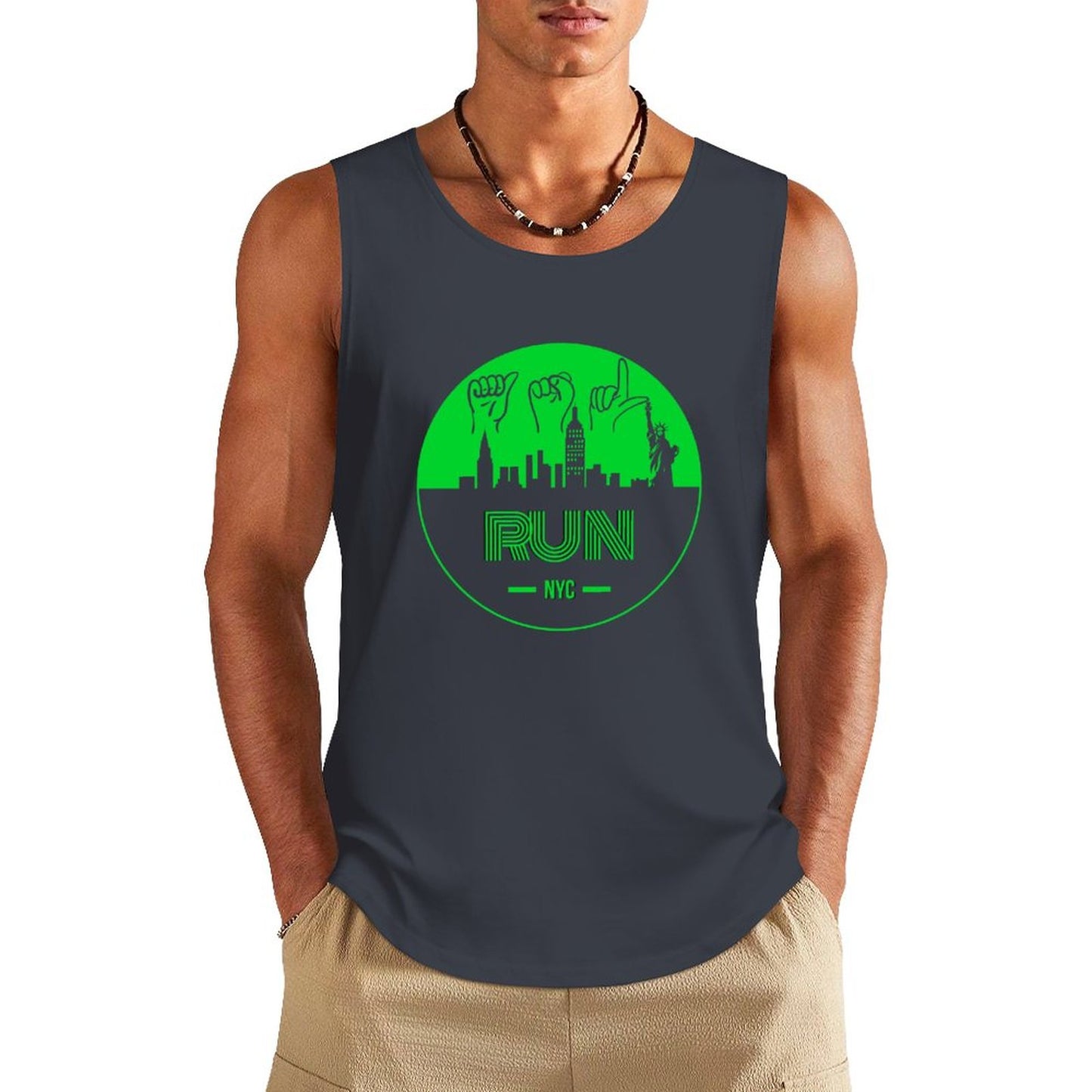(Lime) ASL RUN NYC Unisex Active Lifestyle Tank