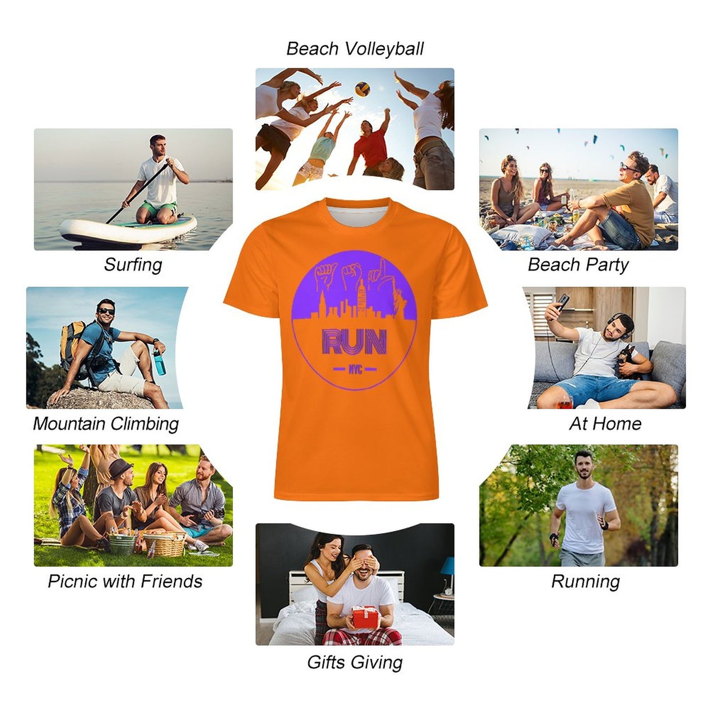 ASL Run NYC Unisex Ice Silk Cooling Performance T-Shirt - Tangerine