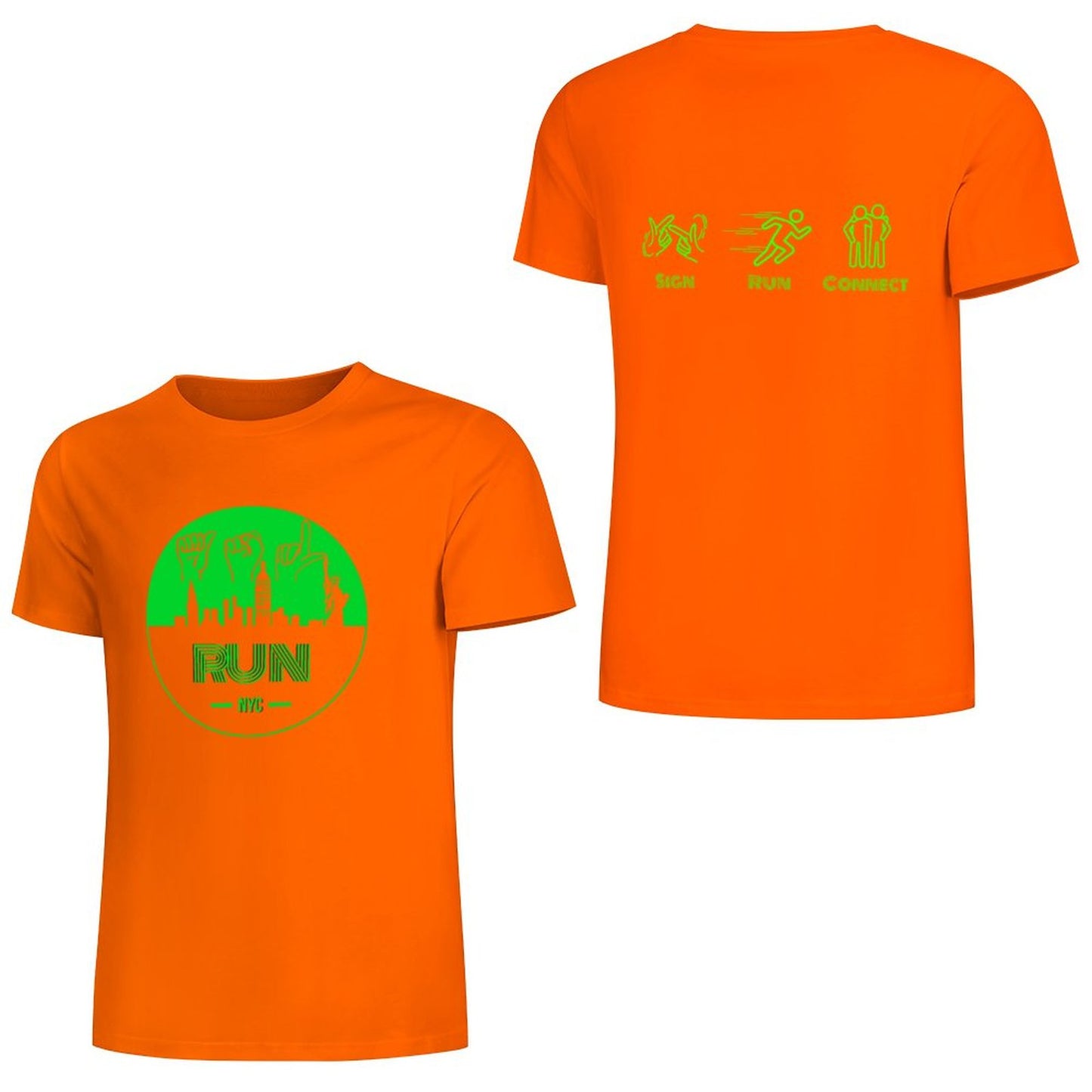 (Lime) ASL RUN NYC Performance Unisex T-Shirt