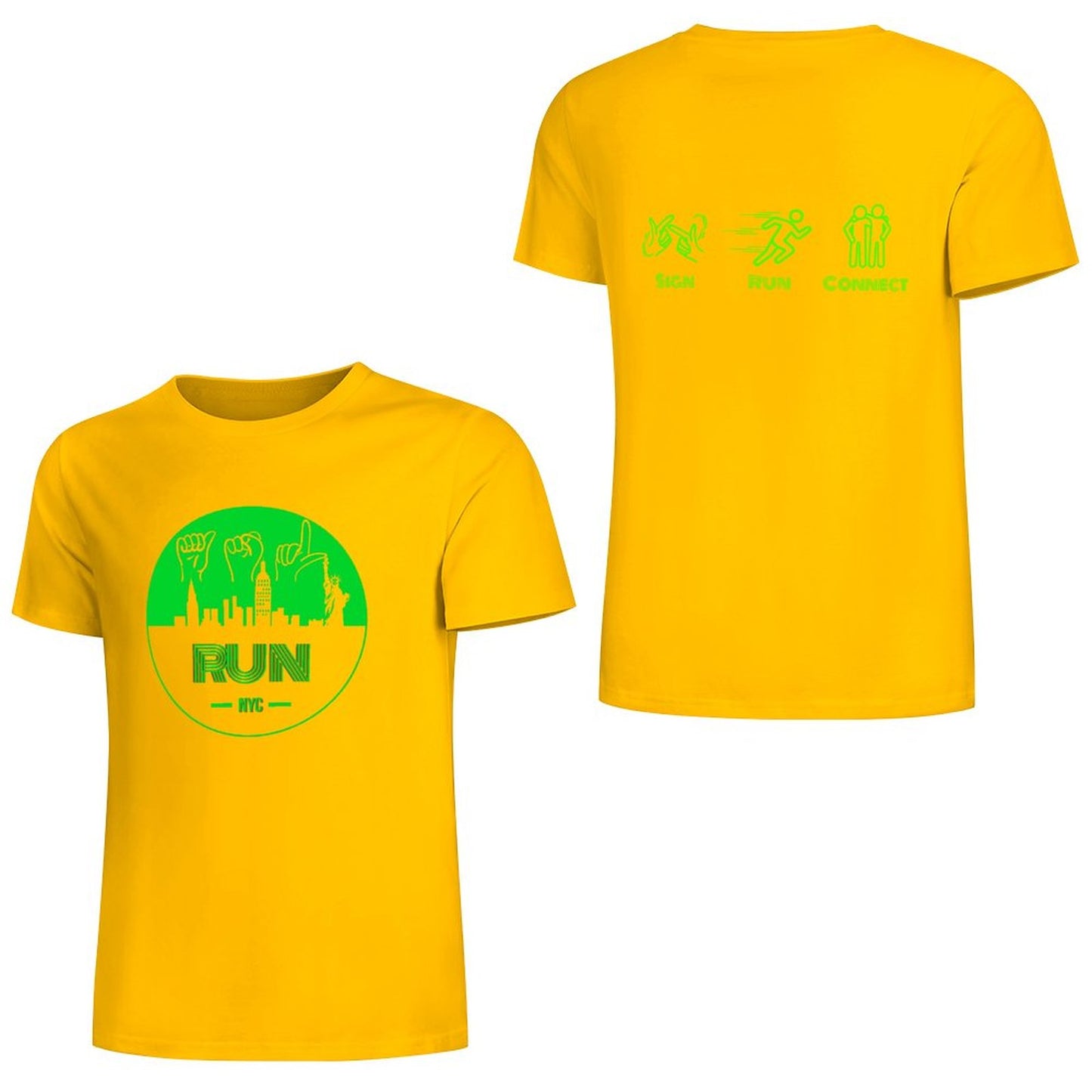 (Lime) ASL RUN NYC Performance Unisex T-Shirt