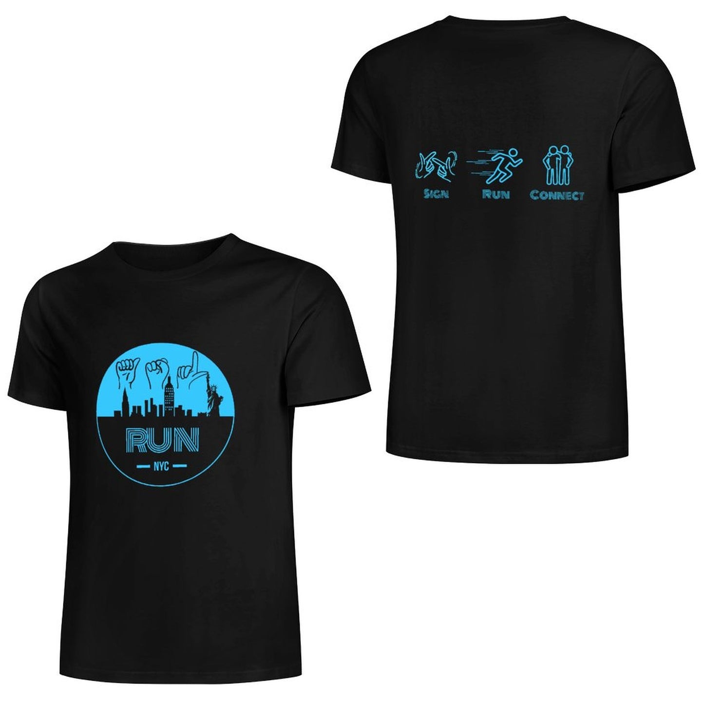 (Baby Blue) ASL RUN NYC Performance Unisex T-Shirt