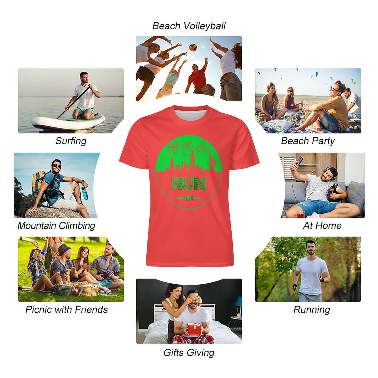 ASL Run NYC Unisex Ice Silk Cooling Performance T-Shirt - Coral Red