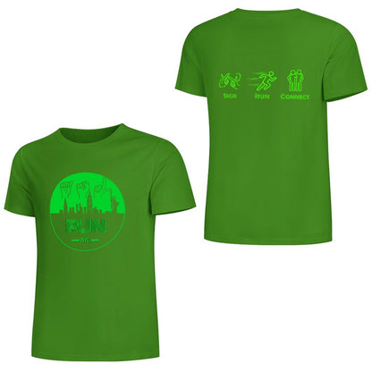 (Lime) ASL RUN NYC Performance Unisex T-Shirt