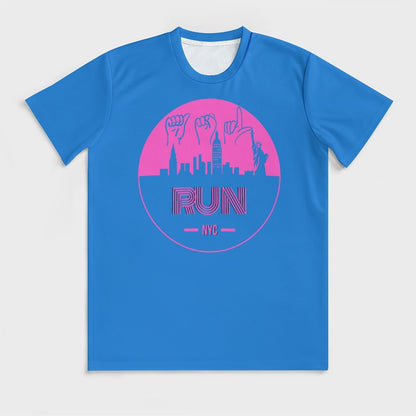 ASL Run NYC Unisex Ice Silk Cooling Performance T-Shirt - Cobalt Blue