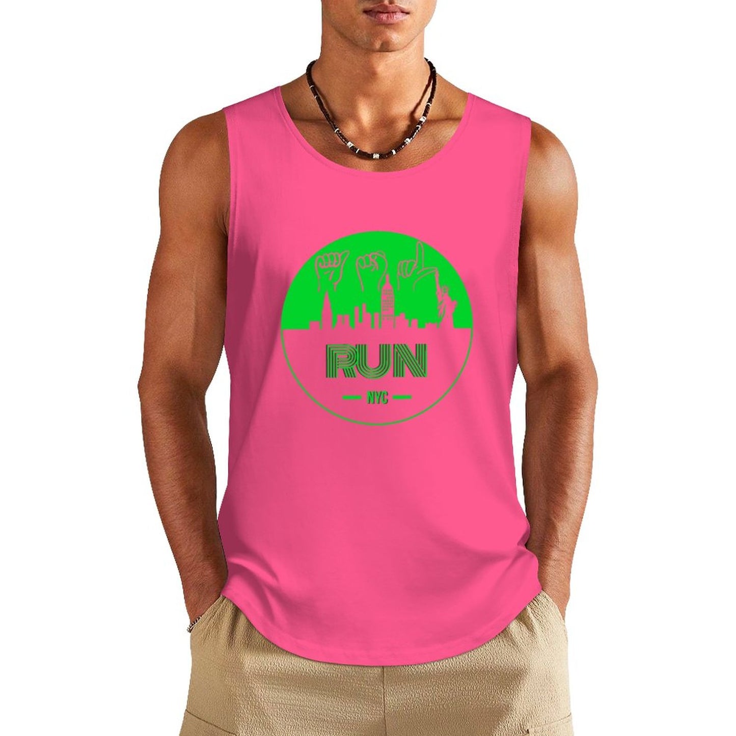 (Lime) ASL RUN NYC Unisex Active Lifestyle Tank