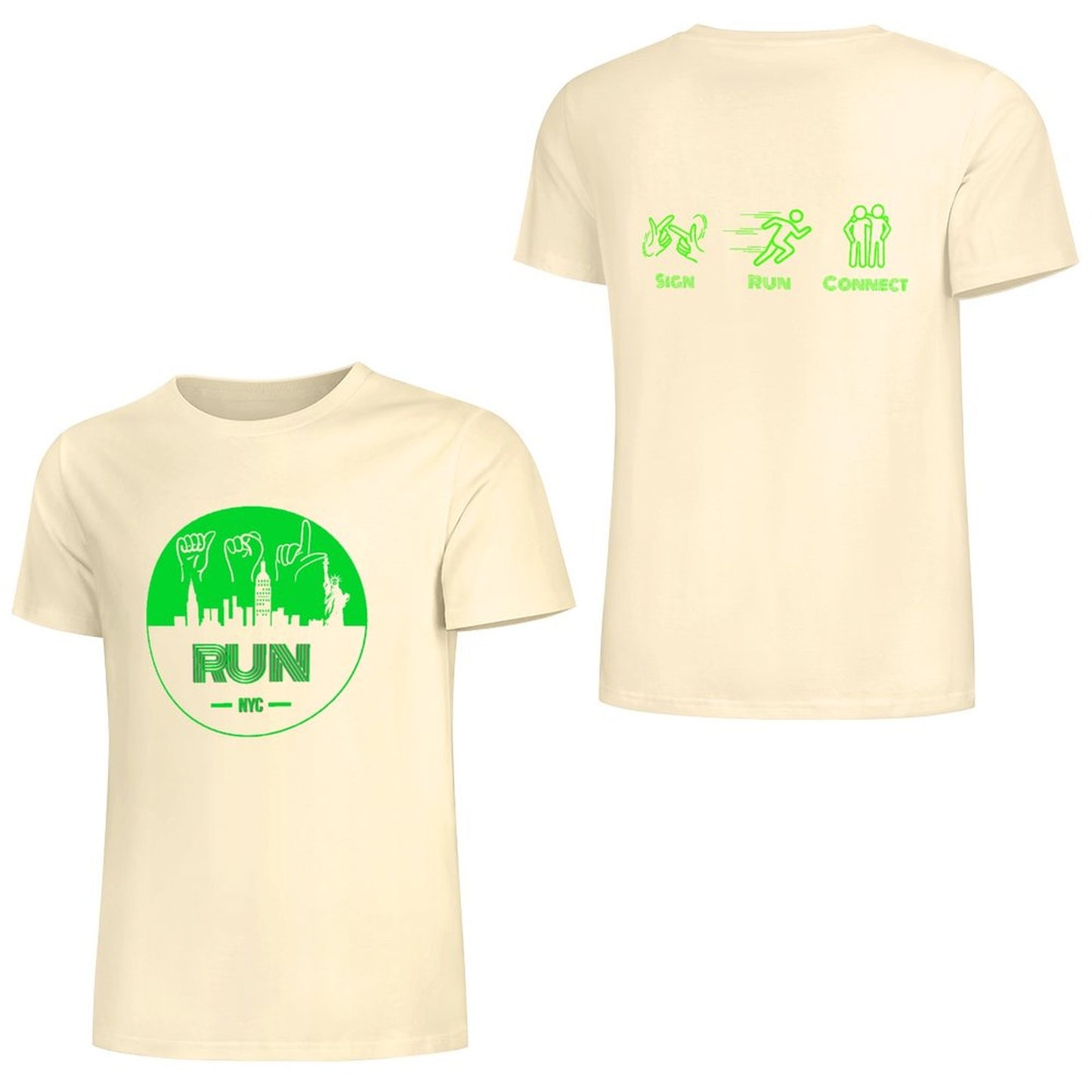(Lime) ASL RUN NYC Performance Unisex T-Shirt