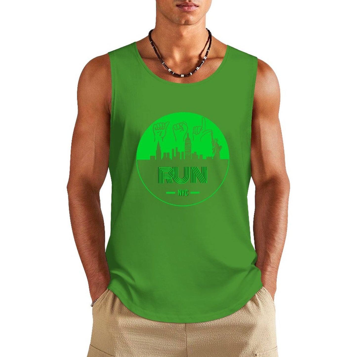 (Lime) ASL RUN NYC Unisex Active Lifestyle Tank
