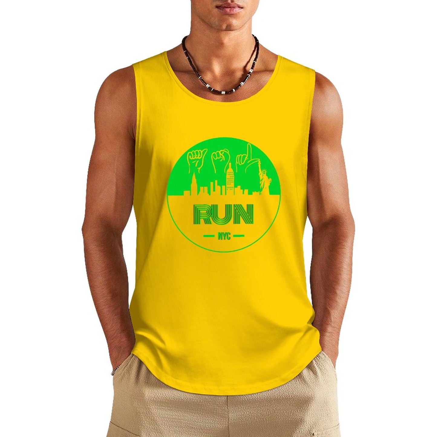(Lime) ASL RUN NYC Unisex Active Lifestyle Tank