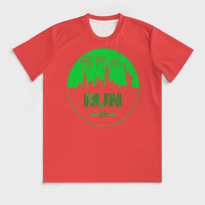 ASL Run NYC Unisex Ice Silk Cooling Performance T-Shirt - Coral Red