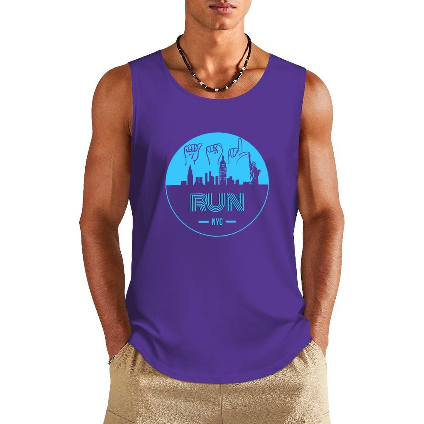 (Baby Blue) ASL RUN NYC Unisex Active Lifestyle Tank