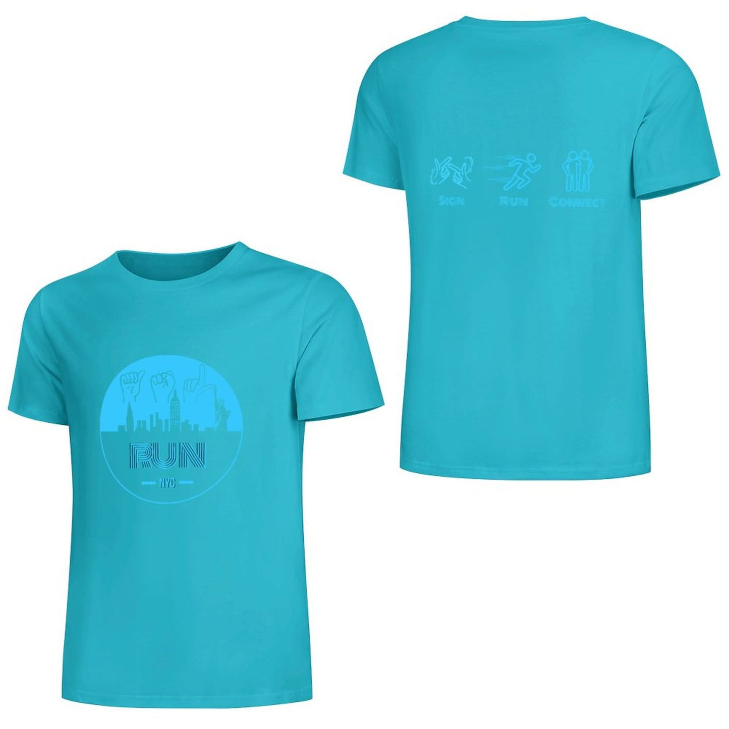 (Baby Blue) ASL RUN NYC Performance Unisex T-Shirt