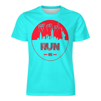ASL Run NYC Unisex Ice Silk Cooling Performance T-Shirt - Caribbean Blue